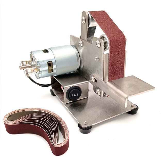 Amoladora Multifuncional Mini Lijadora De Banda Eléctrica Diy Pulidora Máquina De Pulido Co CACAGOO Tipo4,Metal desnudo sin fuente de alimentación
