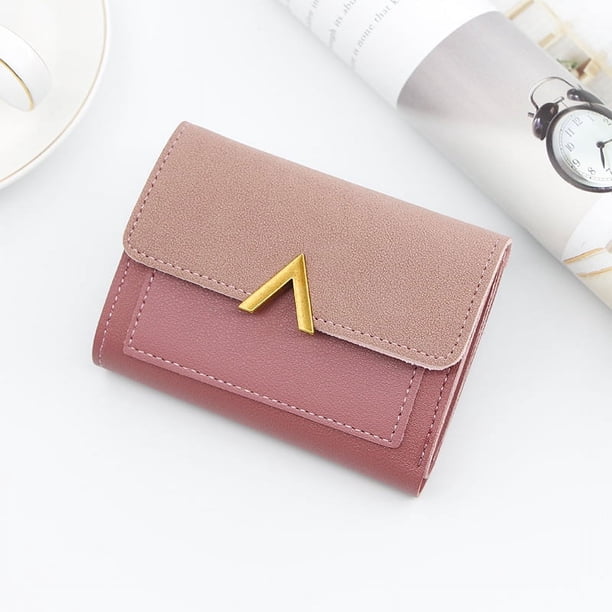 Cartera pequeña estilo coreano para mujer, tarjetero corto, billetera triple, tarjetero para mujer, minitarjetero