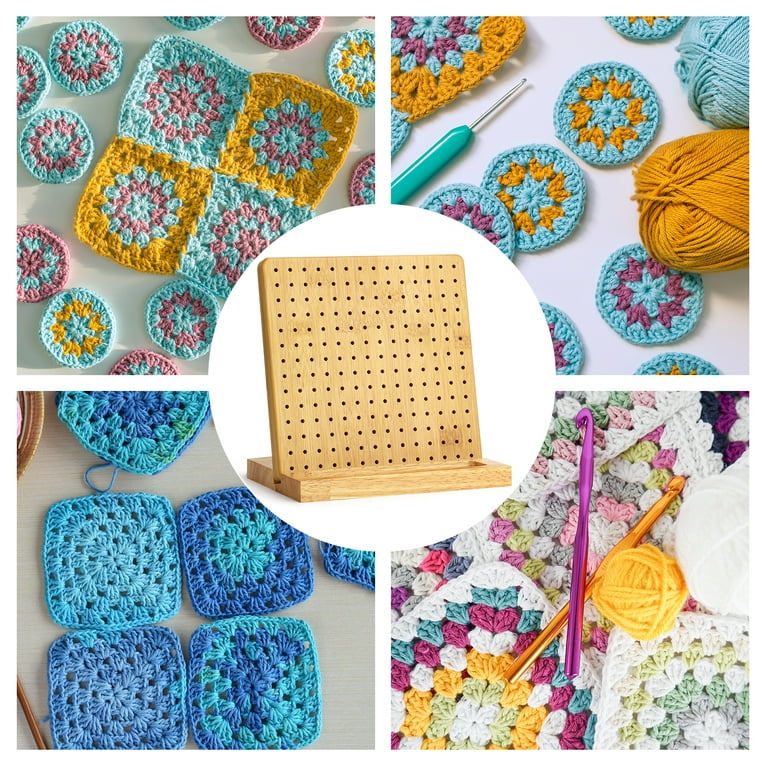 TAINAT 11.8 Inches Granny Crochet Square Blocking Board with 20