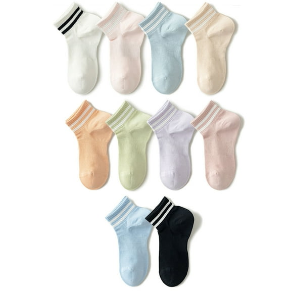 Summer Lightweight Cotton Mesh Socks – Breathable Short Mid-Calf Sports Socks in White with Seamless Design for Women, Active Use, One Size, 6 Pairs