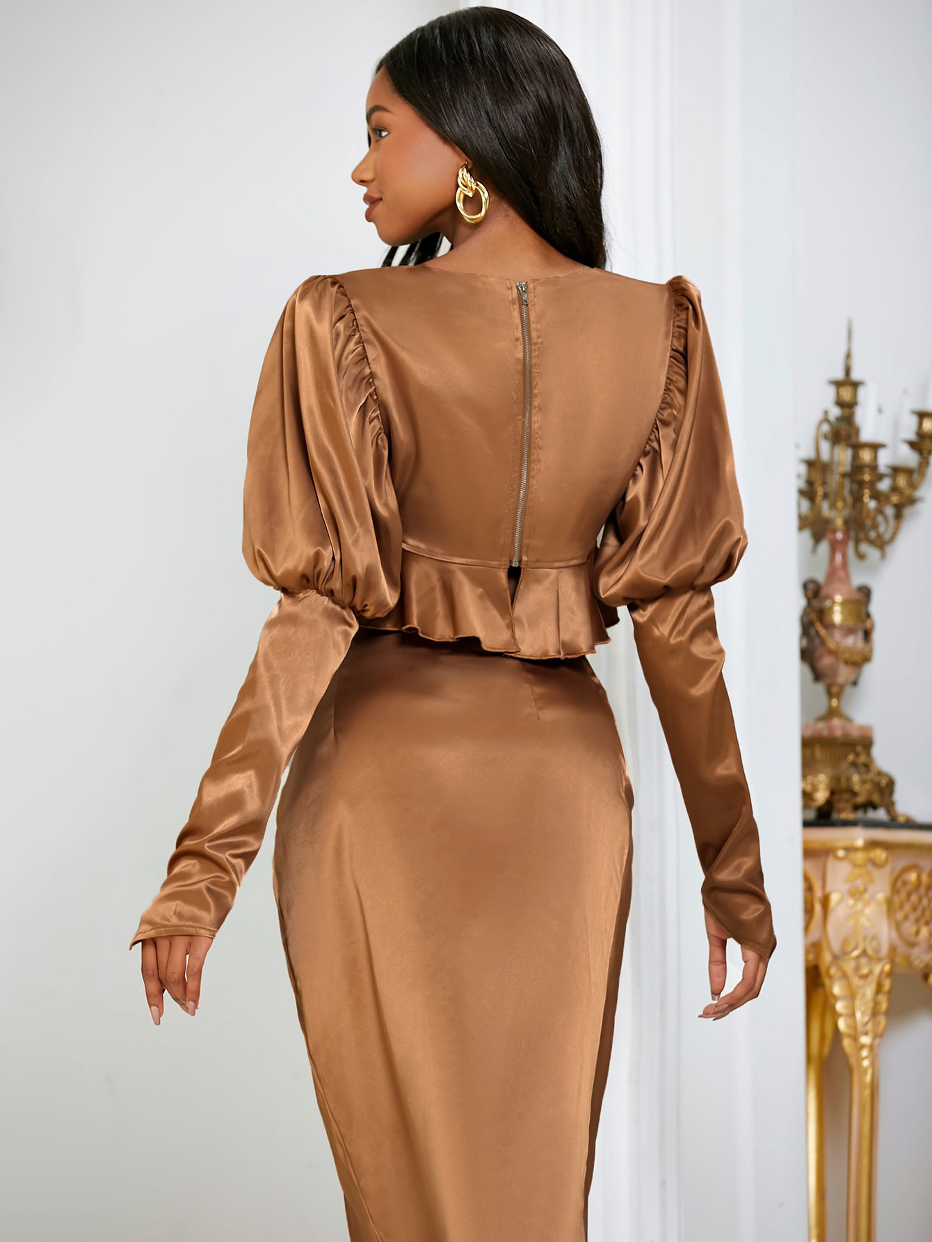Women's NEWNESS Gigot Sleeve Peplum 