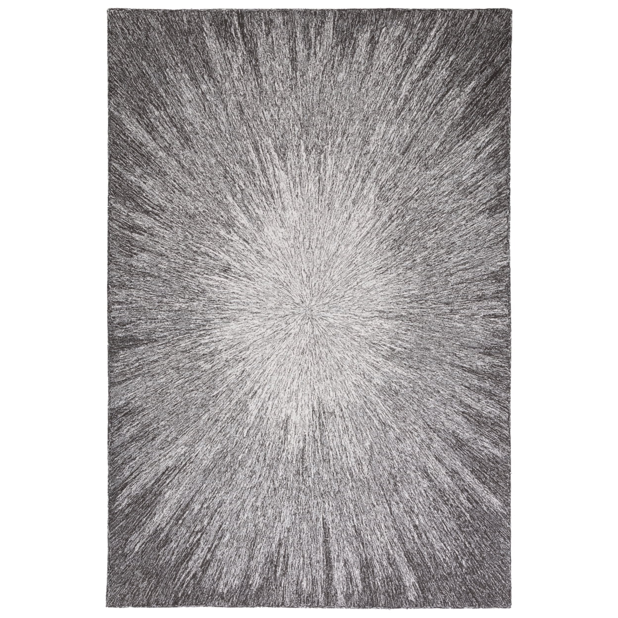 SAFAVIEH Micro-Loop Carbrey Sunburst Area Rug, Charcoal/Grey, 4' x 6'