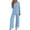 36#Sky Blue, variant on Two Piece Sets for Women 3/4 Length Sleeve Lounge Sets Summer Spring Vacation Travel Outfits Fashion Clothing Black 2XL