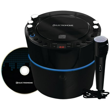 Electrohome Karaoke Machine Speaker System CD+G Player with 2 Microphone Connections, & AUX input for Smartphones Electrohome Karaoke Machine Speaker System CD+G Player with 2 Microphone Connections, & AUX input for Smartphones