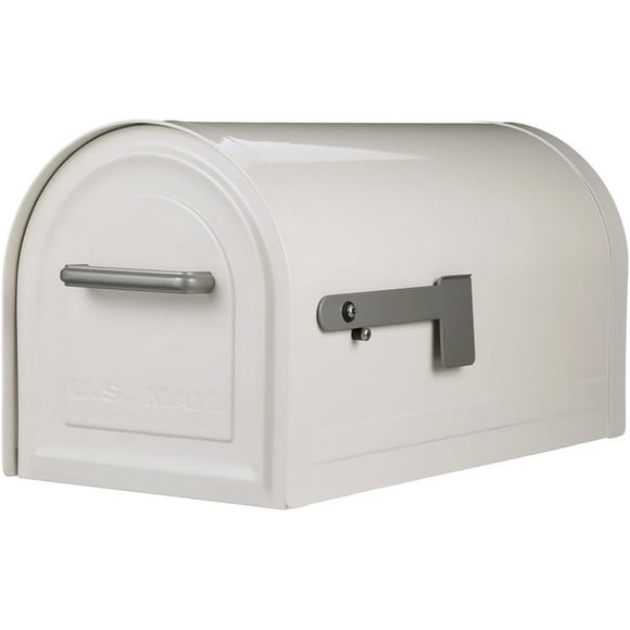 Architectural Mailboxes Reliant Galvanized Steel, Locking, Post Mount Mailbox, Compatibility Code C, MB981WAM, White, Large Capacity