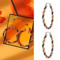 thumbnail image 2 of SUSHANG Large Hoop Earrings Personality Big Circle Earrings Contrast Color Hoop Stud Earrings Halloween Earrings, 2 of 9