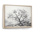 thumbnail image 2 of Designart "Monochrome Tree Of Gray And White III" Floral Floater Framed Wall Art Print, 2 of 7