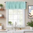thumbnail image 2 of Pure Light Cyan Kitchen Curtain Valances for Windows Farmhouse Short Curtains, Simple Solid Color Rod Pocket Valance Curtain for Bedroom Cafe Living Room, 2 of 8