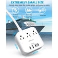thumbnail image 2 of Mifaso Flat Extension Cord, 5ft Ultra Flat Plug Power Strip - 3 Outlets 4 USB Ports (2 USB C), 2 of 6