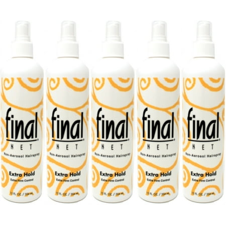 Hair Spray Firm Control 5 Pack Final Net Non-Aerosol Hairspray Extra Hold Extra Firm Control, 12 Ounces Each ()