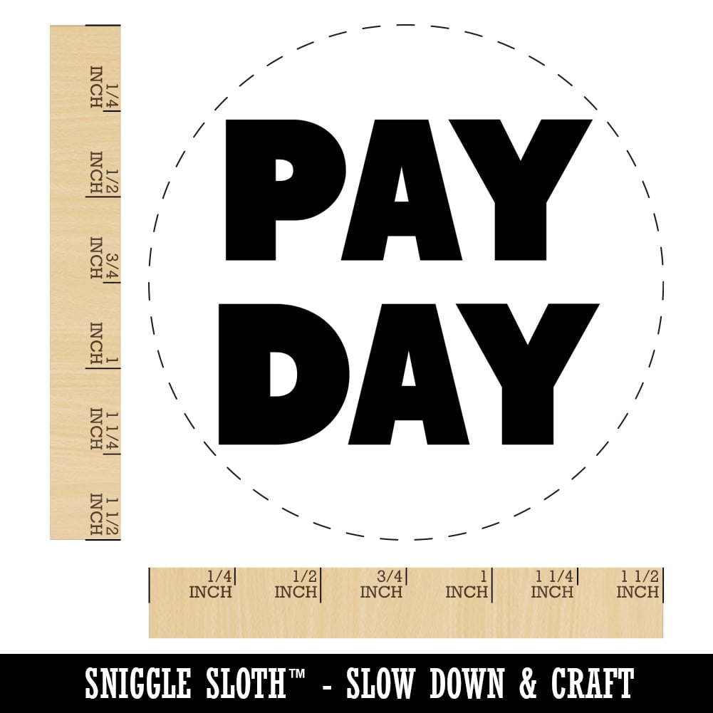 Pay Day Bold Text Work Self-Inking Rubber Stamp Ink Stamper - Black Ink - Large 1-1/2 Inch