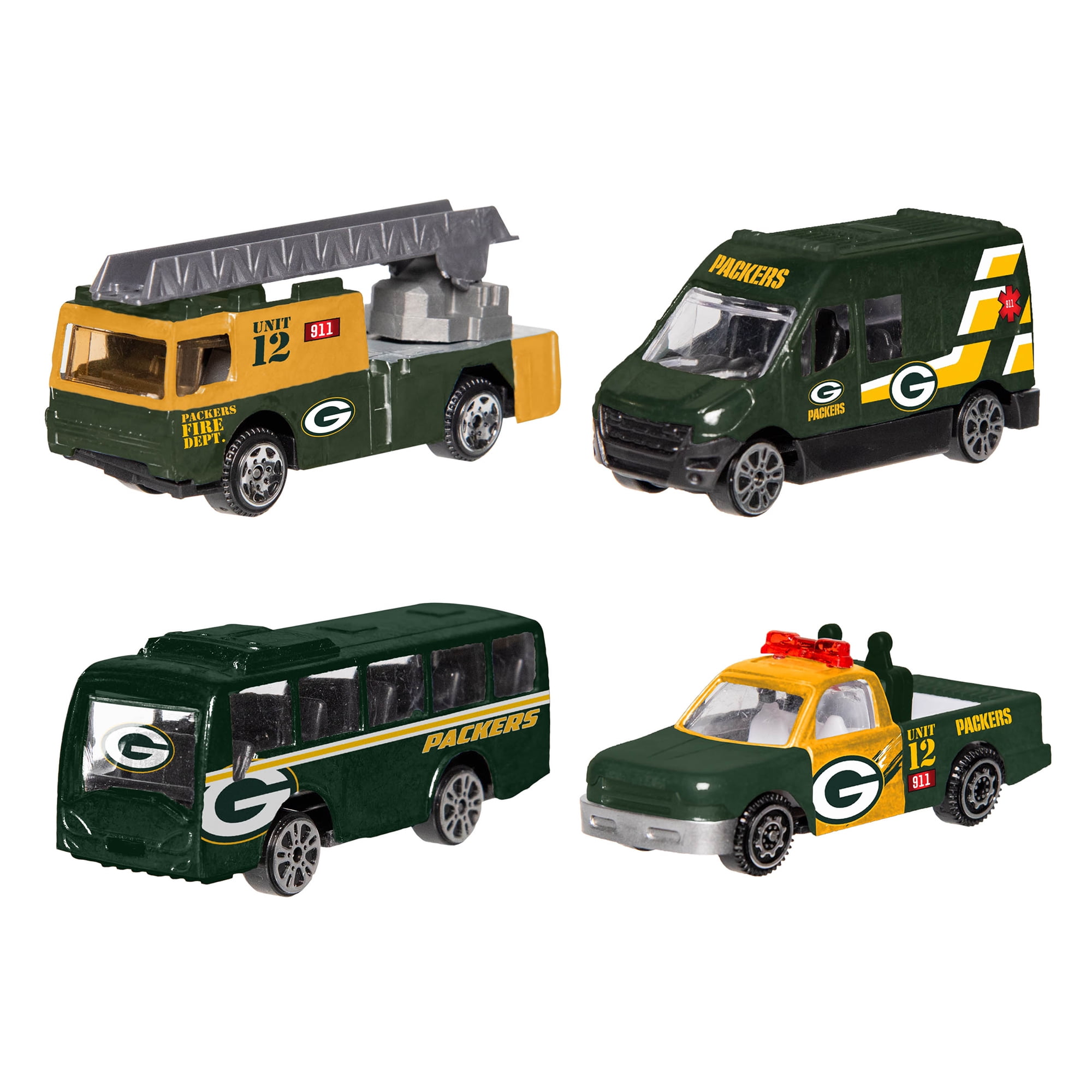 Forever Collectibles 4 Pack Die Cast Cars, Green Bay Packers