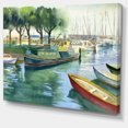 thumbnail image 2 of Bateaux en Rivière Aquarelle - Impression sur Toile Paysage, 2 of 4