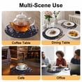 thumbnail image 2 of Spring Cherry Flowers Round 13 Inch Placemats Set of 8, Pink Floral Blossom Vintage Black HeatResistant Non Slip Place Mats for Dining Table, Wipeable Braided Kitchen Table Mats for Housewarming, 2 of 9