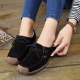 thumbnail image 2 of New Arrival Women Casual Shoes 2024 Suede Leather Flats Sneakers Lace Up Moccasins Ladies Shoes Fashion Loafers Plus Size 35-42, 2 of 6