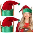 thumbnail image 1 of wonima02 2 Pcs Christmas Hats Elf Hat with Ears Elf Santa Hat for Adults Kids Christmas Holiday Party Accessories, 1 of 1