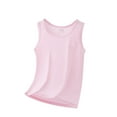 thumbnail image 2 of Baby Girl Summer Clothes Children's Summer Solid Lightweight Plain Round Neck Sleeveless Tank Top Breathable Soft Vest Summer Tops PK2 4 Years-5 Years, 2 of 3