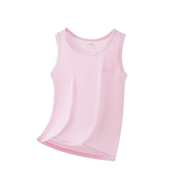 MIASHUI Kids Tank Tops Girls Undershirts Summer Sleeveless Plain Shirts Pullover,Pink,9-10 Years