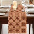 thumbnail image 3 of Table Runners 70 Inches Long Dress Scarves, Orange Brown Flowers Farmhouse Coffee/Dining/Kitchen Table Decor, Holiday Table Runner, Farmhouse Retro Abstract Floral 13x70 Inch, 3 of 9