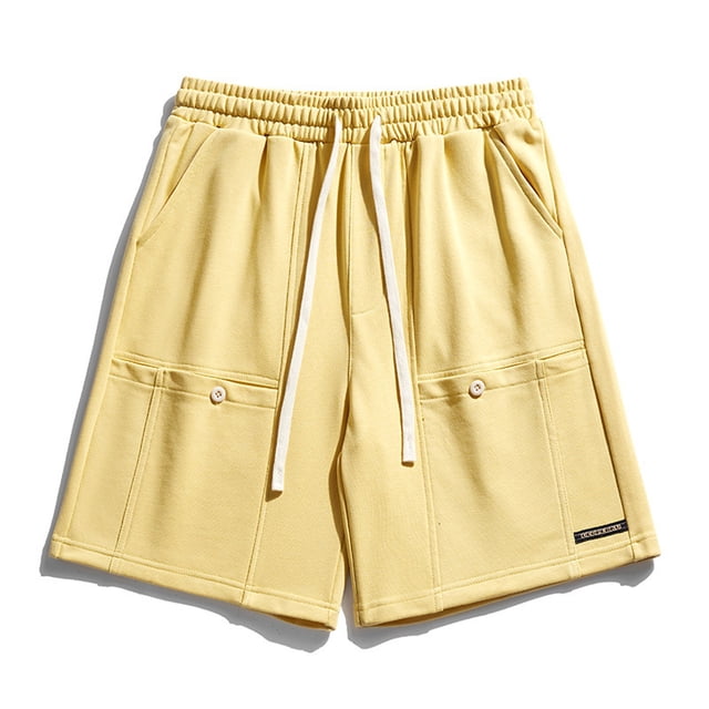 pstuiky Pantalones cortos cargo para hombre, Pantalones cortos casuales cómodos de moda para hombre, de color liso, con cintura elástica regular, para playa Pantalones cortos cargo
