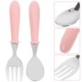 thumbnail image 2 of 1 Set of Toddler Utensils Fork Spoon Set Self Feeding Flatware with Case Stainless Steel Utensils, 2 of 9