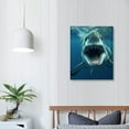 thumbnail image 3 of ONETECH Big Shark Near Sea Surface Open Mouth in Blue Sea Wall Art Painting The Picture Print On Canvas Animal Pictures for Home Decor Decoration Gift, 3 of 4