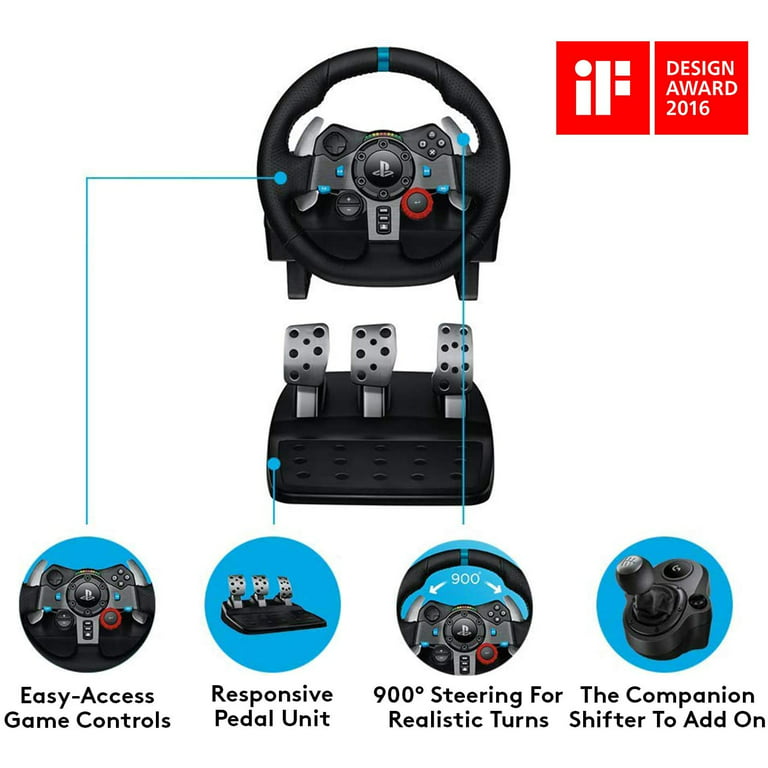 desinfektionsmiddel Forståelse anekdote Logitech Dual-Motor Feedback Driving Force G29 Gaming Racing Wheel with  Responsive Pedals for PlayStation 5, PlayStation 4 and PlayStation 3 -  Black - Walmart.com