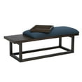 thumbnail image 3 of Linon Nate Wood Navy Upholstered Bench with Removable Storage Tray in Dark Brown, 3 of 12