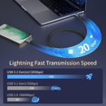 thumbnail image 2 of Cable USB-C ZeroneTeck de 3 pies, 20 Gbps, 4K, 100 W, carga rápida, 2 of 7
