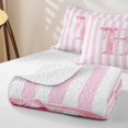 thumbnail image 4 of Manfei Pink Letter Print B Bed Spread Queen,Pink Cute Bowknot Queen Coverlet Set,3-Piece,1 Quilt and 2 Pillowcases, 4 of 7