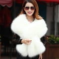 thumbnail image 3 of Faux fur Capes for Women Bridal Scarves Bridal Shawl Warm Wrap Stoles for Wedding Dresses, 3 of 8