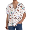 thumbnail image 1 of Fotbe Farm Birds Goose Camisa Estampada de Manga Corta para Hombre, Casual de Verano, Estilo Playero, Sin Arrugas-Medium, 1 of 5