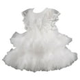 thumbnail image 2 of NAISIBABY Girls Floral Dress, Ruffles Lace Sleeve Elegant Embroidered Mesh Wedding Pageant Party Princess Dress White 10T, 2 of 5