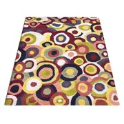 Rugsotic Carpets Hand Tufted Wool Eco-Friendly 4x6 Area Rugs Rectangle Multicolor Contemporary Modern High Pile Thick Handmade Anti Skid Indoor Rug for Living Room, Bedroom K11125