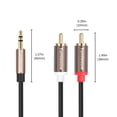 thumbnail image 4 of Cable de 3,5 mm a RCA Yumiwoow, paquete de 2, 1 m, sonido HiFi, carcasa metálica, 4 of 8