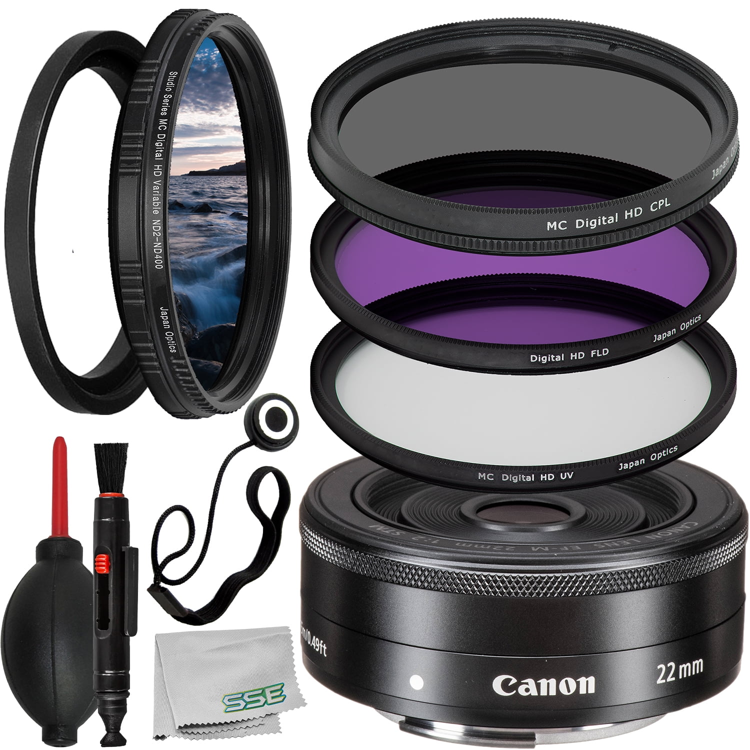 Canon EF-M 22mm f/2 STM Lens (White Box) with Basic Accessory Bundle -  Includes: 3 Piece UV Filter Kit (UV, CPL, FLD), Variable Neutral Density  Filter (ND2 – ND400), Lens Cap Keeper