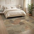 thumbnail image 3 of ODIKA 8'x10' Washable Area Rug Geometric Asymmetrical Blocks Faded Motifs Transitional Contemporary for Dining Room, Large Office, Lounge, Non-Slip Chair-Friendly Mat, 3 of 7