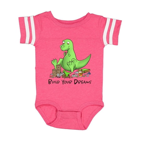

Inktastic Build Your Dreams Dinosaur Crafting Gift Baby Boy or Baby Girl Bodysuit