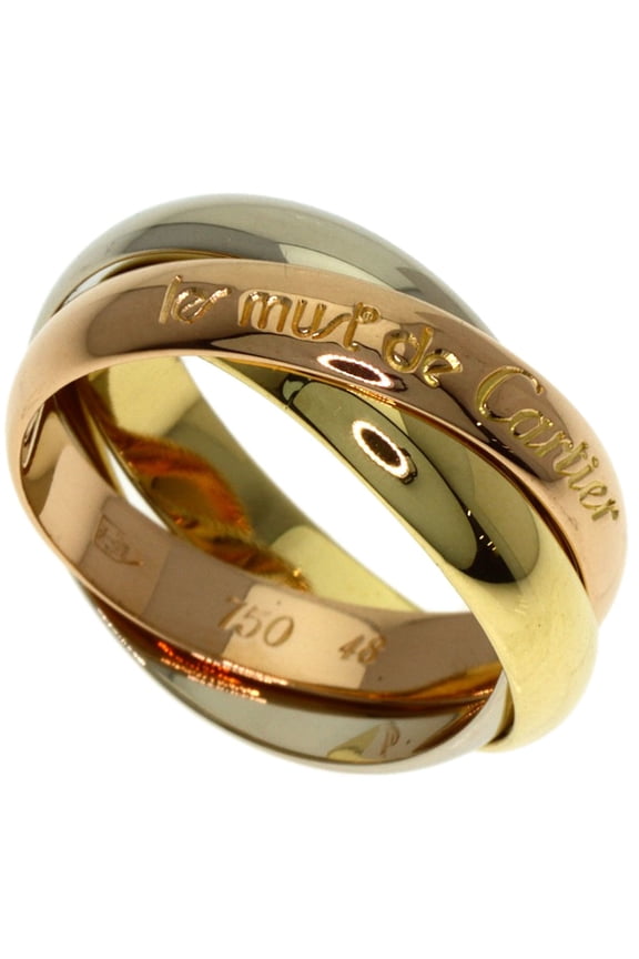Pre-Owned Cartier Trinity #48 Ring, 18K Yellow Gold/18K White Pink Gold, Women's, CARTIER