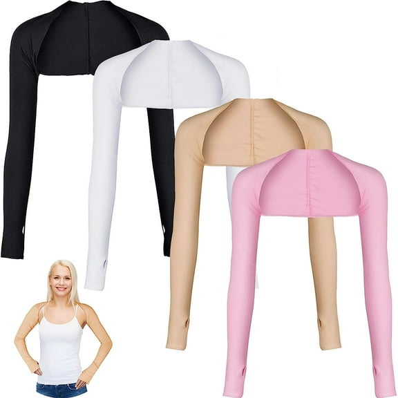 4PCS Cooling Shawl Arm Sleeves with Finger Hole Anti UV Arm Covers for Women Man