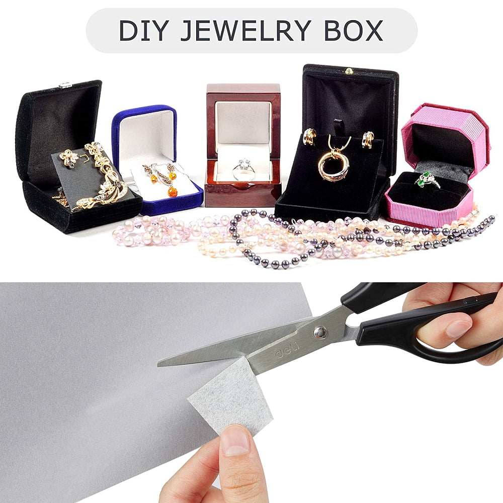 Jewelry Flocking Cloth Self-adhesive Fabric Light Grey 40x28.9~29cm 12sheets/set