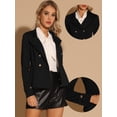 thumbnail image 3 of Chaqueta Peplum Steampunk para Mujer Chaqueta Informal con Solapa y Doble Botonadura Blazer para oficina Negro M, 3 of 6