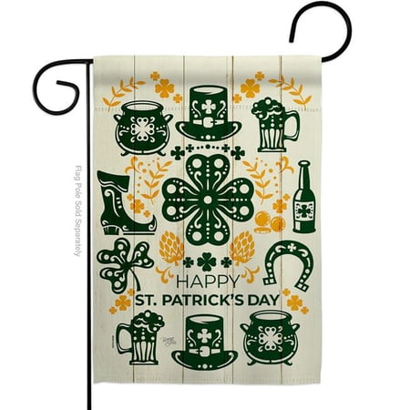 Breeze Decor G120018-BO 13 x 18.5 in. Irish for A Day Garden Flag for Springtime St Patrick Double-Sided Decorative Vertical Flags & House Decoration Banner Yard Gift
