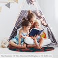 thumbnail image 4 of Large Round Floor Mat Round Rugs Flower Seamless Pattern Retro Carpet Non-Slip Soft Yoga Kid's Play Pet Floor Mat for Bedroom Study Room Living Room Kitchen, 3.3-Feet, 4 of 7