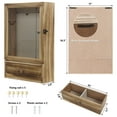 thumbnail image 3 of Xinhao 3.2" Deep Shadow Box Frame with Drawer & Glass Front, Rustic Brown Wood Display Case for Memorabilia, Photos, and Medals, 3 of 7