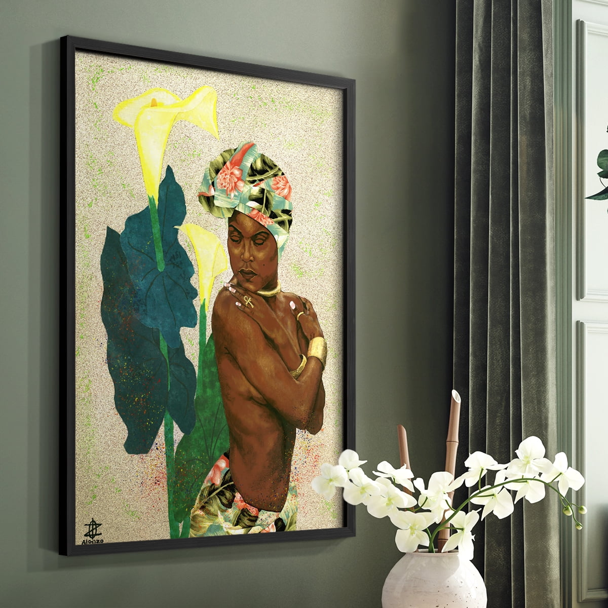 Woman Strong II Framed Print - Solid Wood in Single Picture Frame Solid Wood 2 Framed Print