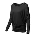 thumbnail image 3 of FashionOutfit Women's Casual Solid Boat Neck Long Dolman Sleeve Top - MADE in USA, 3 of 4