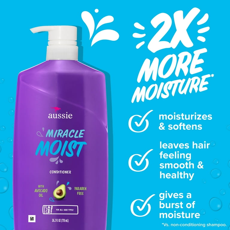 4 pack) Aussie Miracle Moist Shampoo and Conditioner Dual Pack