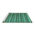 thumbnail image 2 of Ahgly Company Machine Washable Indoor Square Abstract Turquoise Blue Modern Area Rugs, 8' Square, 2 of 4
