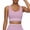 Pink, variant on Women's Sports Bra Racerback Padded Swim Top Comfort Support Mesh Flattering Neckline Bralette for High Impact
